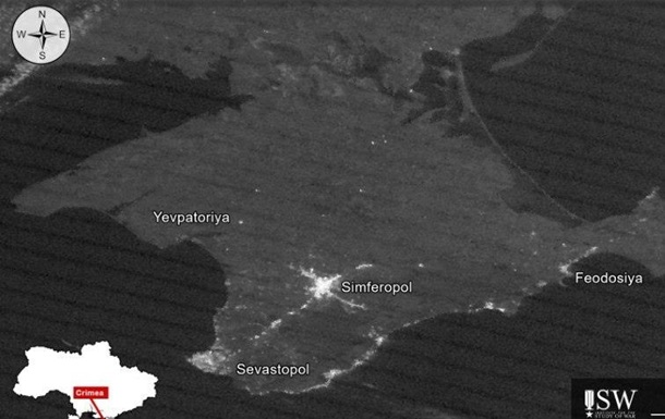 Супутникові знімки виявили наслідки повітряних ударів: У Криму майже повністю зникло освітлення, - ISW